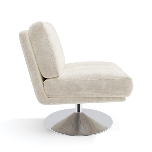 Sia Home - Fauteuil TIMELESS - Fluweel met structuur - Ecru - 60.5cm