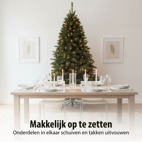 Triumph Tree Bristlecone Kunstboom - Kerstboom met 144 Warm Witte LED Lampjes - Kerstversiering voor Binnen - Scharnierconstructie voor Snelle Opbouw