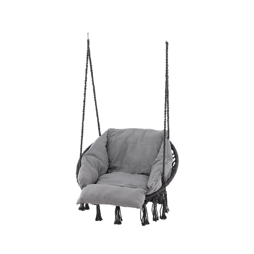 Nest outdoor Leah katoenen tuin hangstoel grijs - met zitkussen - vtwonen shop