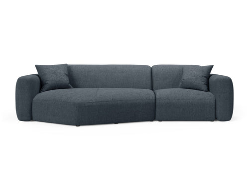 Cosmopolitan Design Modulaire hoekbank links Strino 3-zits, structurele stof donkerblauw - 136x308x78cm