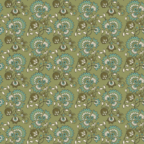 ESTAhome behang vintage bloemen groen - 50 x 900 cm - 131819