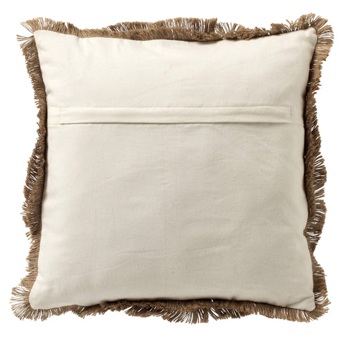 LEI - sierkussen 45x45 cm - jute afwerking - Natural - bruin