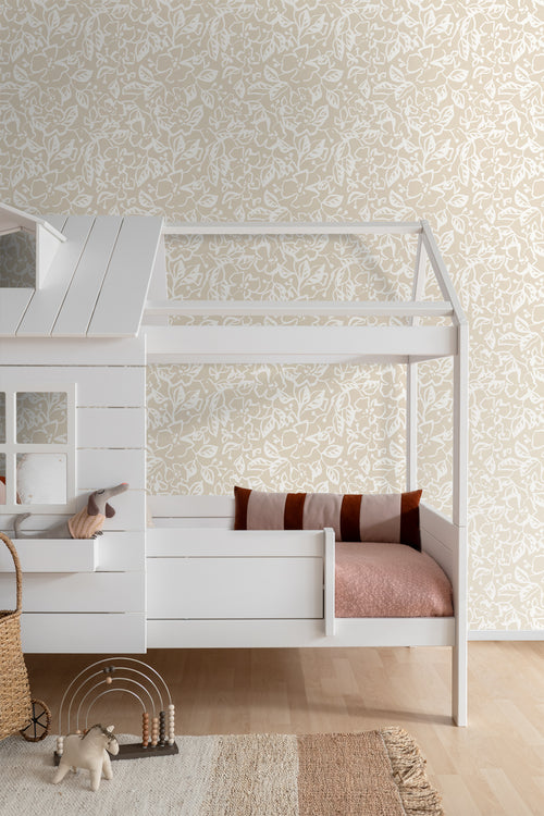 ESTAhome behang bladeren en bloemen lichtbeige - 50 x 900 cm - 131371 - vtwonen shop