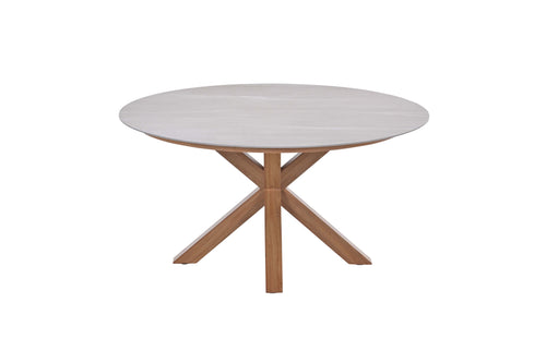 Lowland tafel - Ø150 cm - light teaklook - Centostone Napoli sand