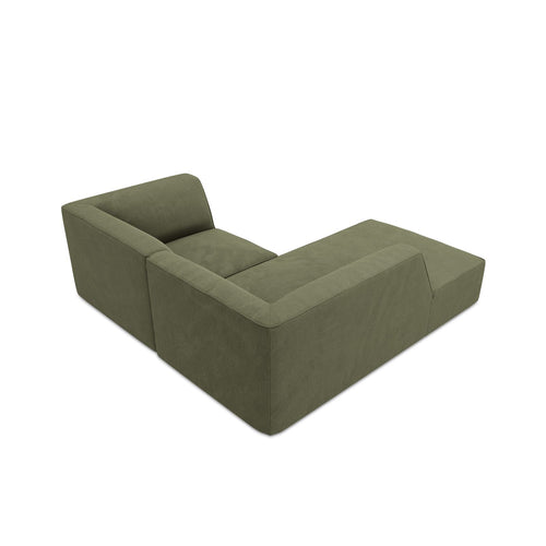 Cosmopolitan Design - Modulaire hoekbank links Siena 3-zits, ribfluwelen groente - 180x186x69cm