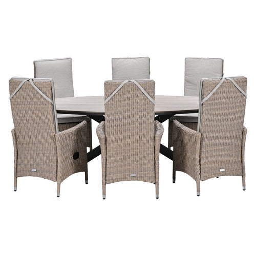Garden Impressions Tuinset Collin 7-delig - Tulli tuintafel 220x115xH75 cm