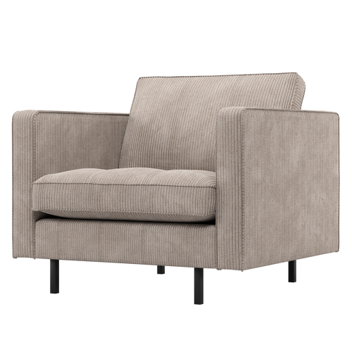 WOOOD classic fauteuil Rodeo - Ribstof - Donkerzand - 83x98x88