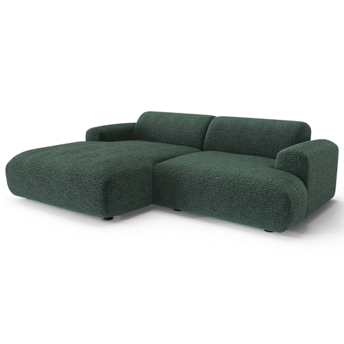 Sia Home - Linkerhoekbank MYRA - fluweel met patronen smaragdgroen 266cm