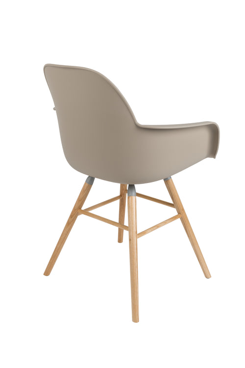 Zuiver Albert Kuip Eetkamerstoelen met armleuning Taupe - Set van 2 - vtwonen shop