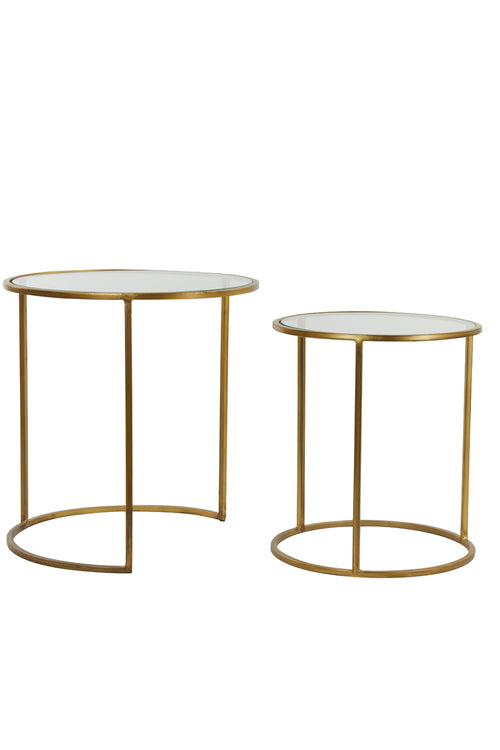 Light & Living bijzettafel DUARTE - Ø50x52cm - goud - Set van 2