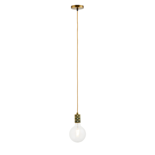 Lighto | Pendel Champagne Goud | Inclusief Lichtbron Helder | Retro | 1.5m Snoer | Met Plafondkap