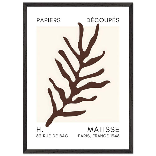 Artfulprints Poster met Lijst Matisse – Ocean flora brown   - 50x70 cm - Bruin