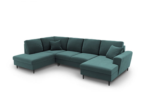 Cosmopolitan Design Links panoramische slaapbank met opbergdoos Kyoto 7-zits, flueel olie - 194x313x88cm