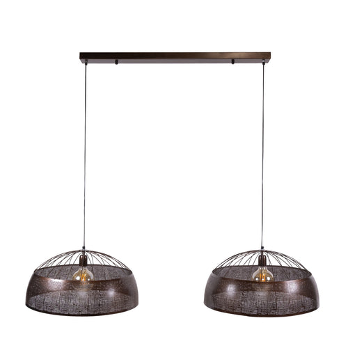 Giga Meubel Hanglamp Screen - Koper Metaal - 2-Lichts Designlamp - Ø60cm