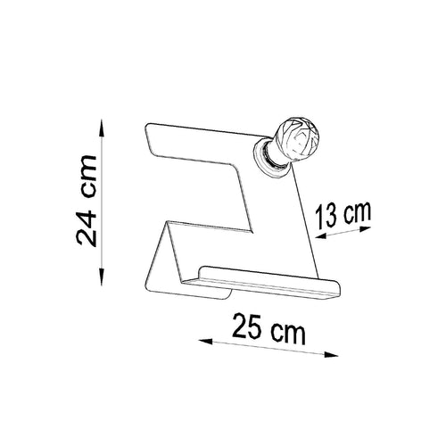Sollux Lighting Tafellamp INCLINE zwart - 25x13x24cm