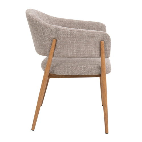 DÉJA Living Eetkamerstoel Dénia - Taupe/Naturel - Zithoogte 48cm - Set van 2 - vtwonen shop