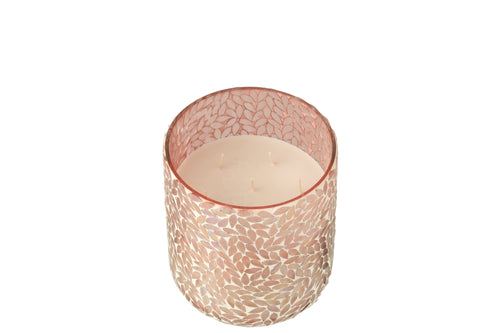 J-Line geurkaars Tender Rose - glas - roze - large - 120U