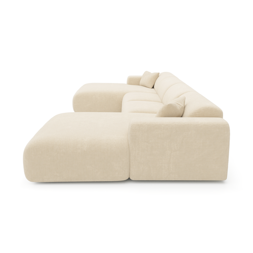 Sia Home - Symmetrische banken MYRA - Fluweel met structuur - Crème - 356cm