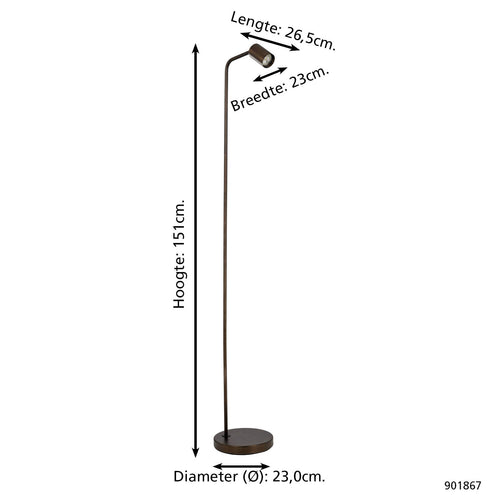 EGLO vloerlamp Rigomagno - gu10 - staal - brons - vtwonen shop
