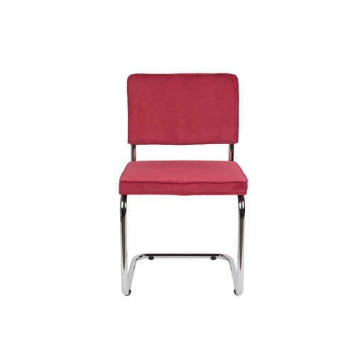 Zuiver Ridge Rib Eetkamerstoelen Rood - Set van 2 - vtwonen shop