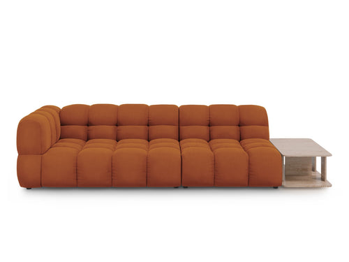 Cosmopolitan Design Rechte modulaire bank Sky 4-zits, flueel, terracotta - 102x297x70cm