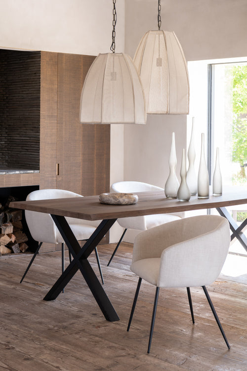 J-Line vaas Yara Gebogen Fluit - glas - greige - 3 stuks - 64 cm hoog - vtwonen shop