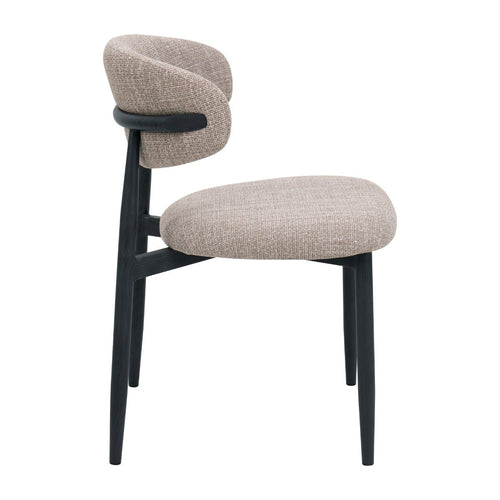 Giga Meubel Eetkamerstoel Alexia - Taupe/Zwart - 52x56x77cm - Set van 2 - vtwonen shop