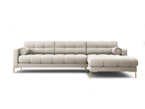 Cosmopolitan Design rechter hoekbank Bali 5-zits, structurele stof, beige - 185x293x75cm