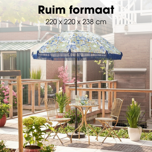 Mica Decorations Parasol Bloem H238 x 220 cm - Bruin Mica Decorations Parasol Bloem H238 x 220 cm - Bruin