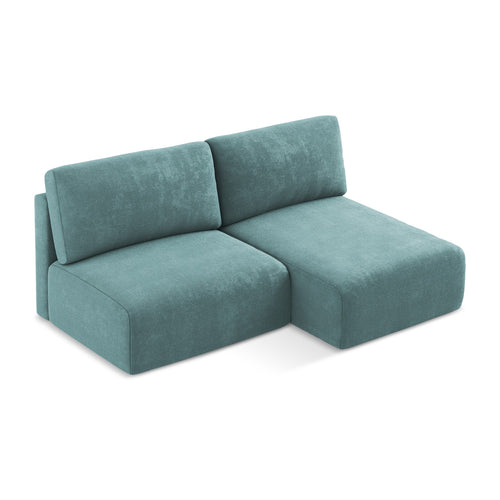 LaMiaSofa hoekbank rechts Ostia - chenille stof - jeans - 210x149x79