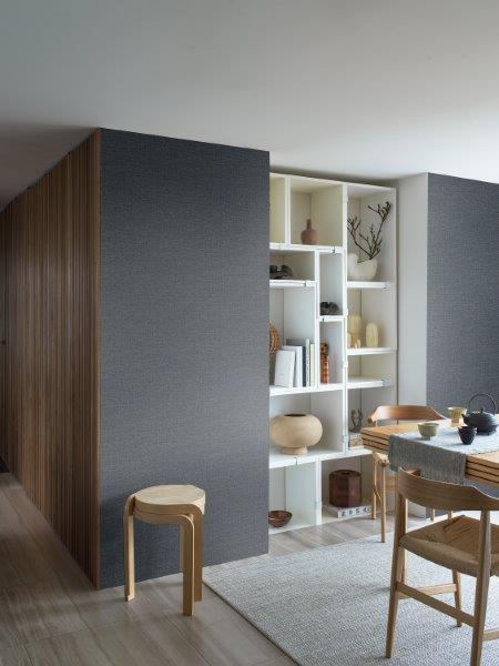 Borastapeter behang effen vergrijsd blauw - 53 cm x 10.05 m - 660312 - vtwonen shop