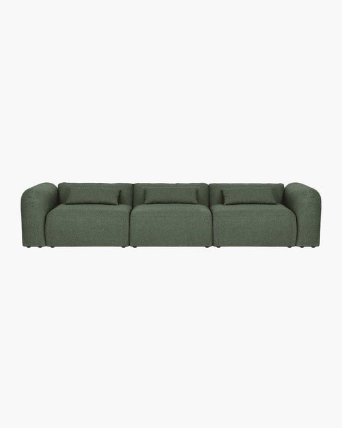 noo.ma Yaro 4-zits bank - Thyme Green Bouclé, zachte zit