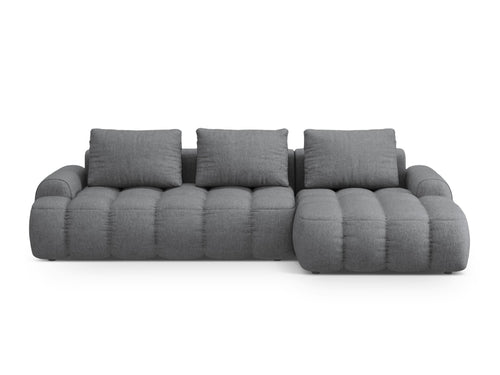 Cosmopolitan Design Converteerbare hoekbank rechts met opbergdoos Linz 3-zits, structurele stof grijs - 142x275x84cm