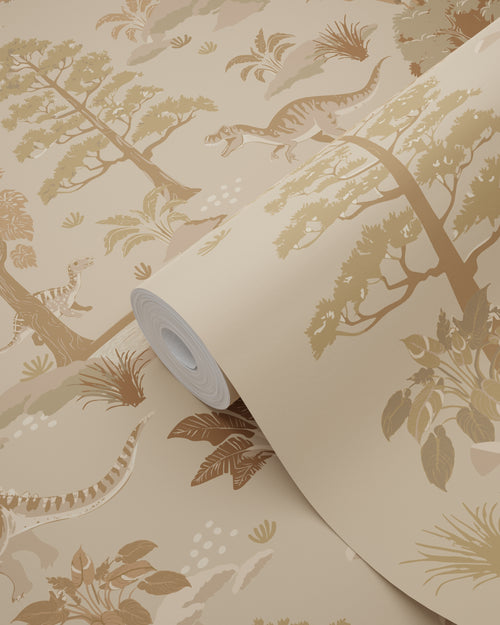ESTAhome behang dinosaurussen bruin - 50 x 900 cm - 131658 - vtwonen shop