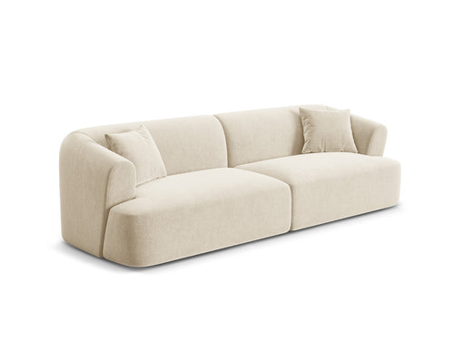 Cosmopolitan Design Modulaire bank Campi 4-zits, flueel lichtbeige - 90x255x70cm