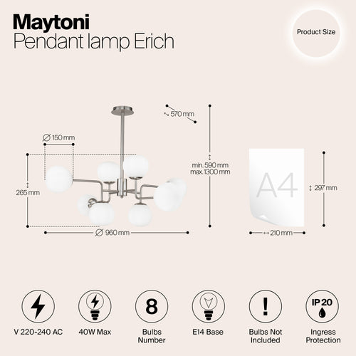 Maytoni - Hanglamp Erich - Nikkel - vtwonen shop