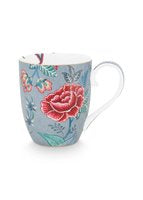 Pip Studio Flower Festival Mokken - Servies - Set van 4 Kopjes - Lichtblauw - 450ml - vtwonen shop