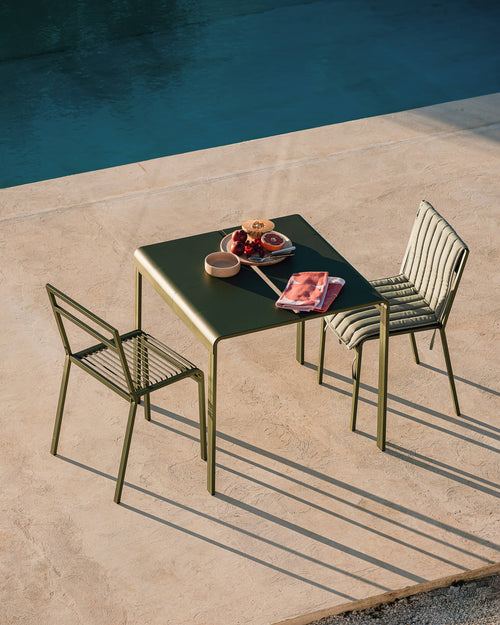 noo.ma Oto Chair - duurzame metalen buitenstoel, Forest Green