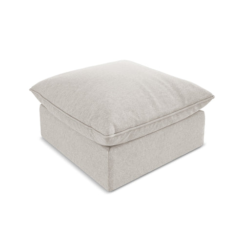 LaMiaSofa Poef Ravenna - velours - lichtbeige - 75x75x45