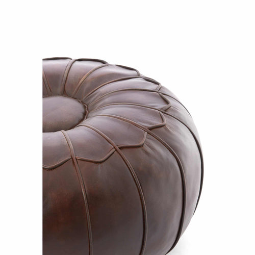 Light & Living poef Calima - bruin - Ø58cm