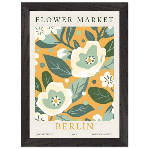 Artfulprints Poster met Lijst Flower market - Berlin I   - A4 21x29.7 cm - Meerkleurig