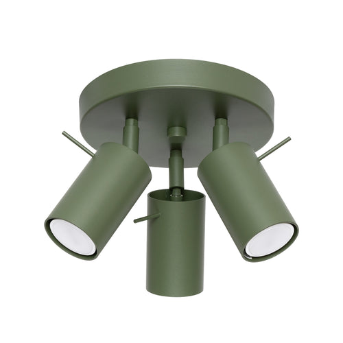 Sollux Lighting Plafondlamp RING 3P olijfgroen - 19,5x19,5x18,5cm