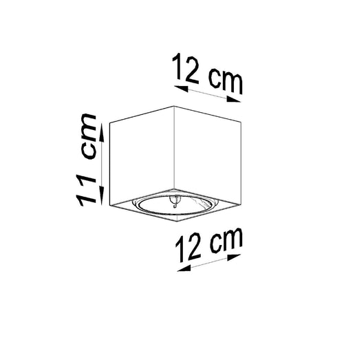 Sollux Lighting Plafondlamp BLAKE grijs - 12x12x11cm