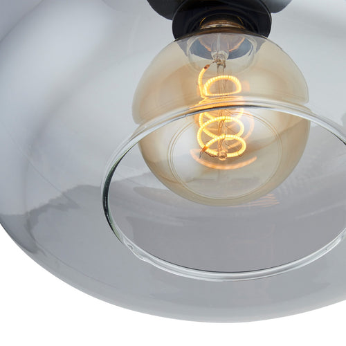 Lighto - Art deco plafondlamp zwart met smoke glas - Velo - vtwonen shop