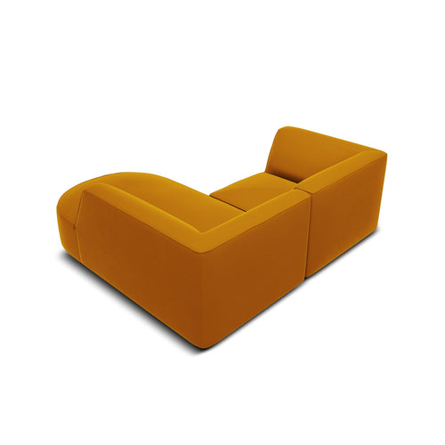 Cosmopolitan Design - Modulaire hoekbank rechts Siena 3-zits, flueel geel - 180x186x69cm