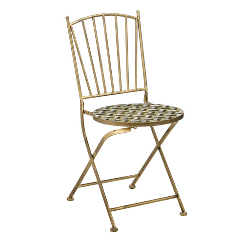 Mica Decorations Alanza Bistrostoel - L40 x B51 x H87 cm - Metaal - Groen - vtwonen shop