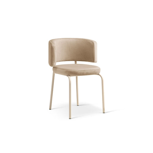 Set van 2 fluwelen stoelen Dora flueel beige amandel - 57x58x75cm