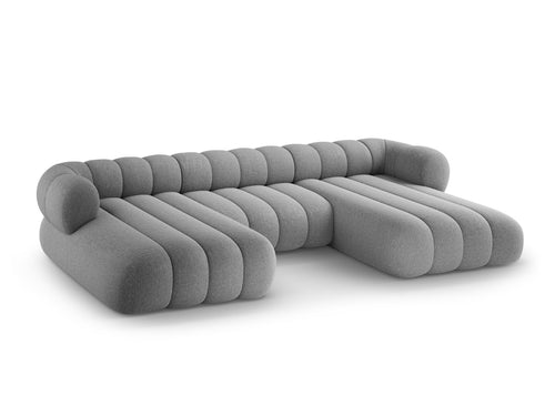 Cosmopolitan Design Panoramische bank Koge 6-zits, chenille lichtgrijs - 165x348x70cm