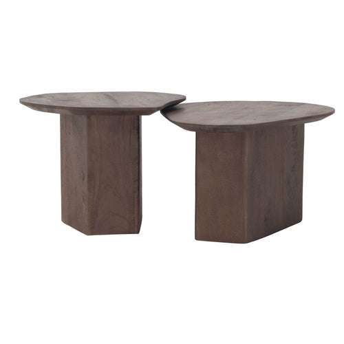 Giga Meubel Salontafel Jinte Organisch - Mangohout - Bruin - Set van 2 - vtwonen shop