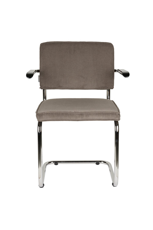 Zuiver Ridge Rib Armstoel Grijs - Set van 2 - vtwonen shop